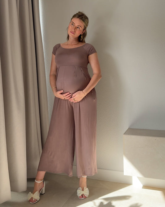 Off-Shoulder Zwangerschaps- & Postpartum Jumpsuit