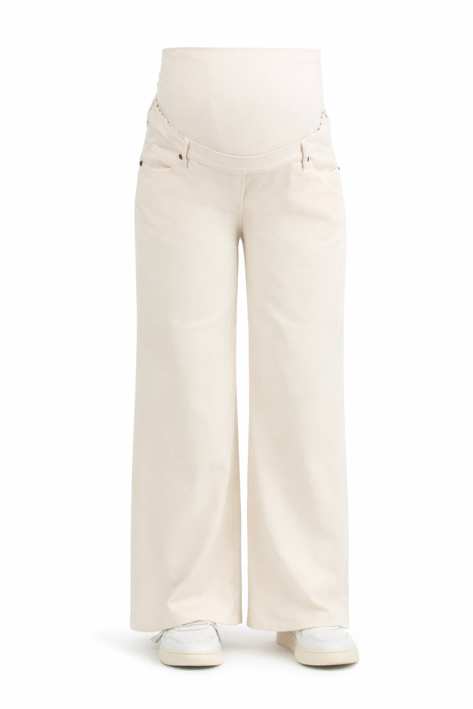 Wide Leg Zwangerschapsbroek - Cream