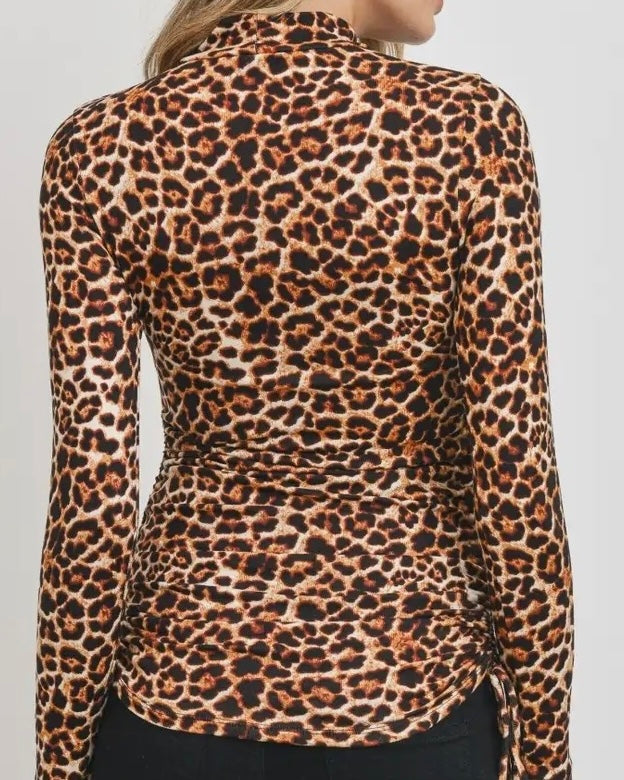 Leopard zwangerschapstop met col (verstelbaar)