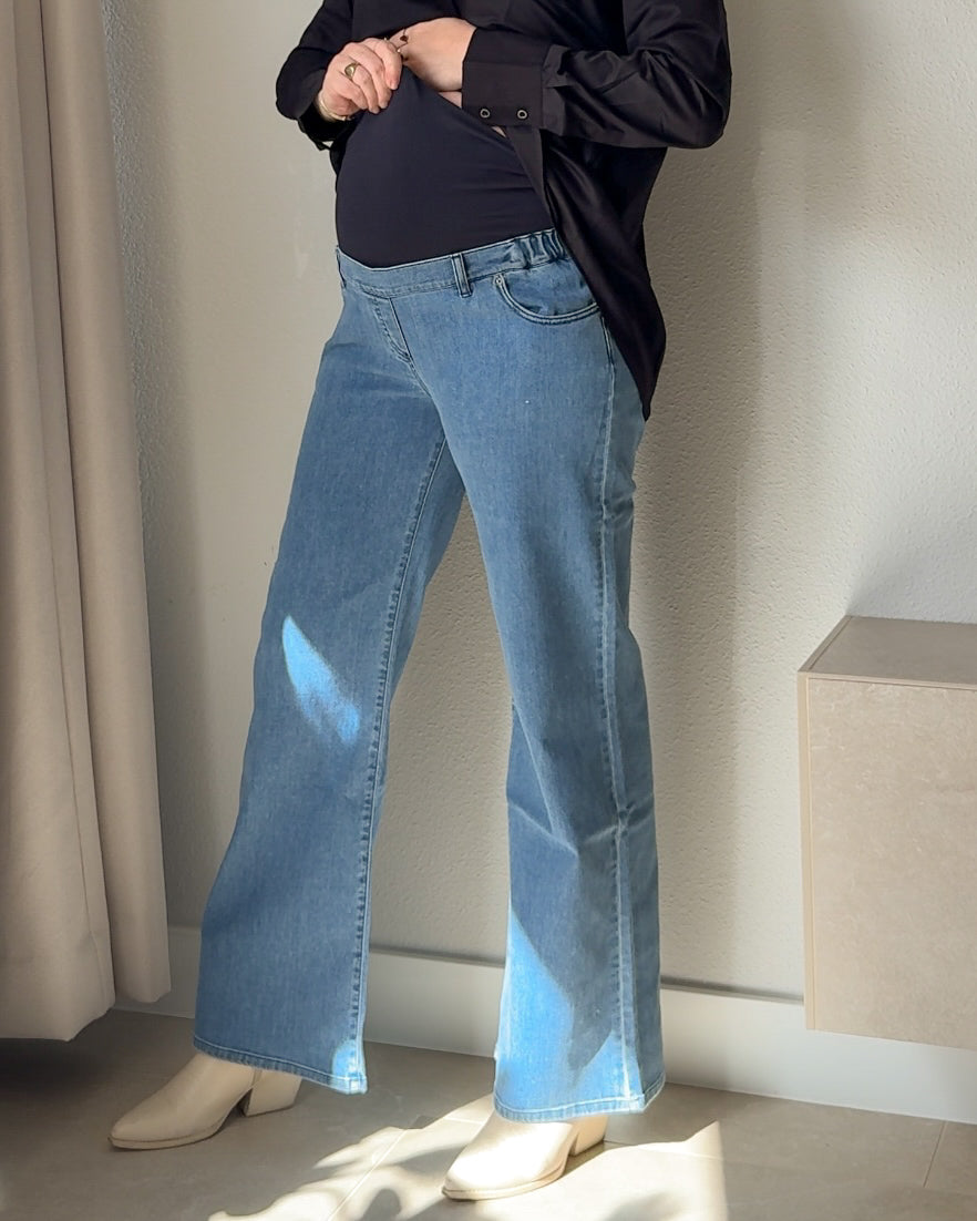 Wide Leg Zwangerschapsjeans